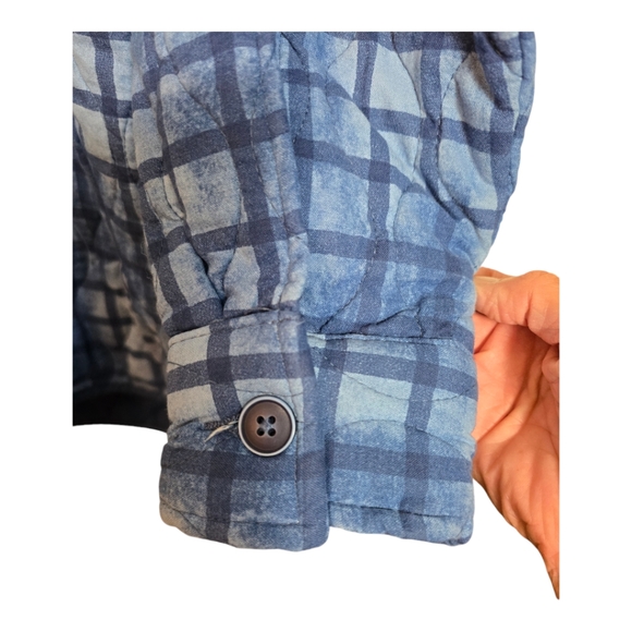 🔴 Time N Tru Plaid Blue Checkered Jacket Lightly Quilted XL 16 to 18 Essential - Picture 6 of 15